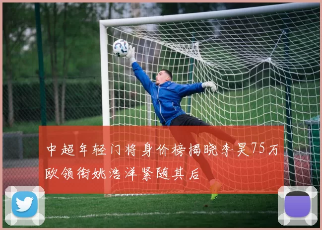中超年轻门将身价榜揭晓李昊75万欧领衔姚浩洋紧随其后